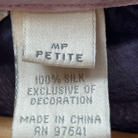 J.jill Lavender Silk Embroidered Floral Button-Down Blouse Top MP Women's Chic - Picture 8 of 9